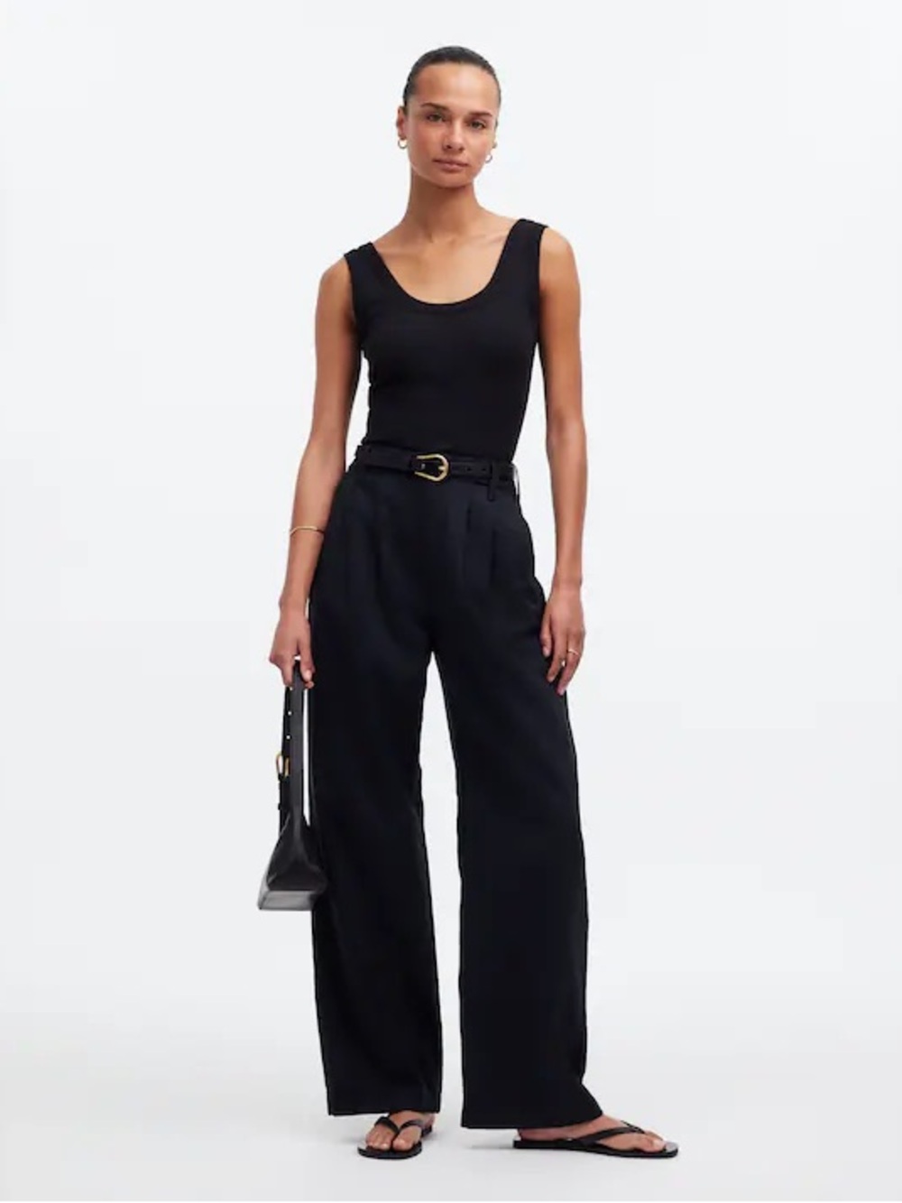 Madewell Harlow Wide-Leg High-Waist Black Pants